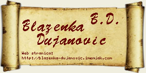 Blaženka Dujanović vizit kartica